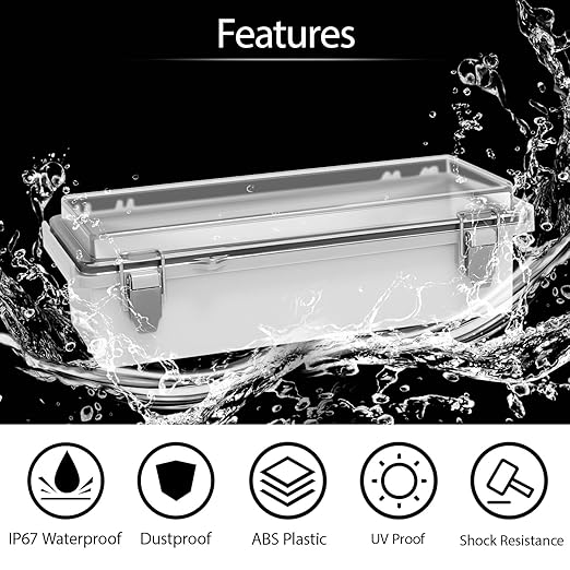 LeMotech Electrical Box, IP67 Waterproof Hinged Clear Cover Stainless Steel - Image 3