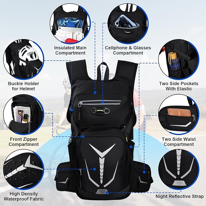 Insulated Hydration Backpack - 18L Leak-Proof Hiking Daypack - Image 2