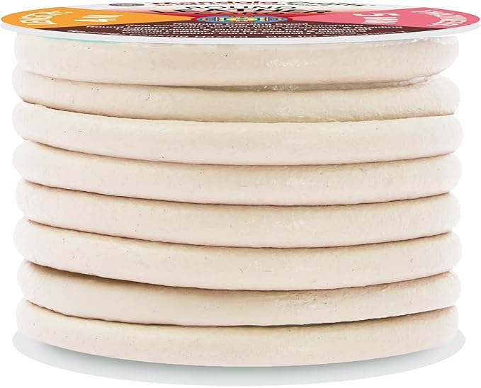 Mandala Crafts Round Genuine Cream Leather Cord - Image 2