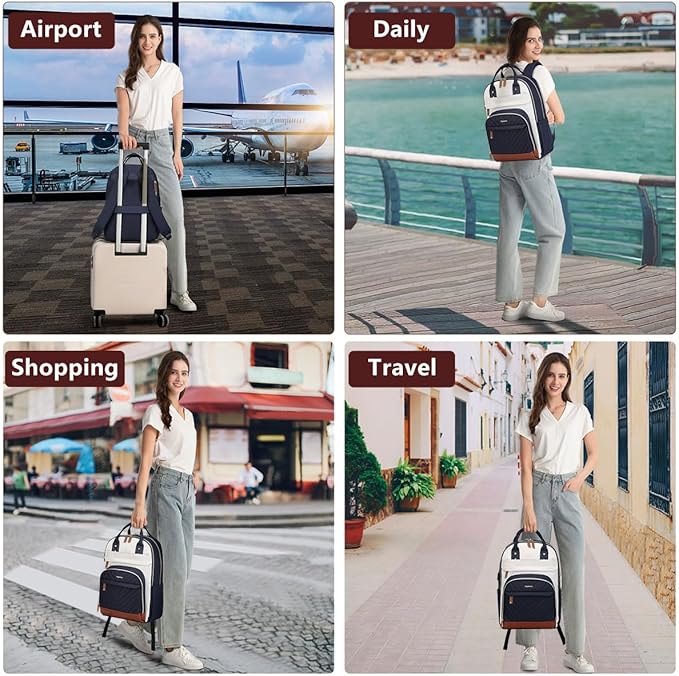 Laptop Backpack for Women, Fits 15.6 Inch Laptop Bag, Fashion Travel Work - Image 6
