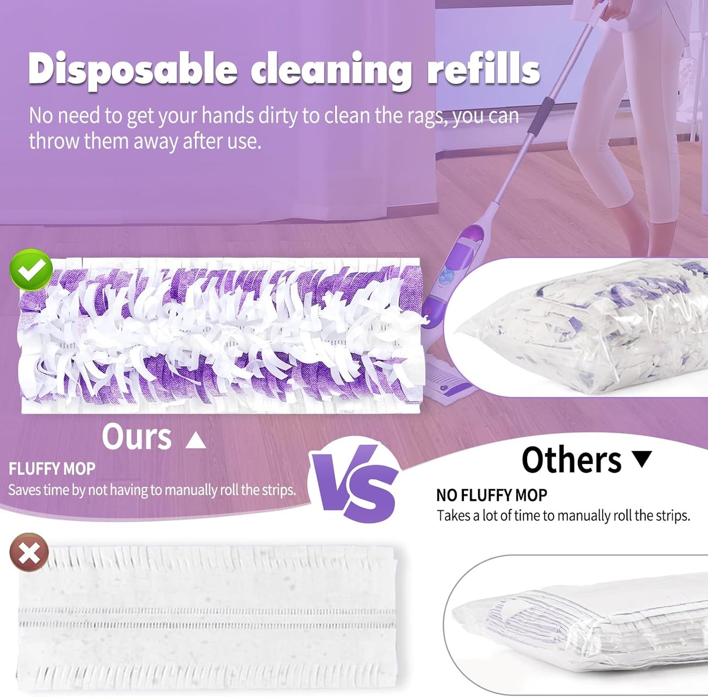 25 Count Power Mop Pads Refills for Swiffer Power Mop Pads,Compatible with Swiffer Power Mop Refills Replacement Disposable Power Mopping Pads Refills for Multi-Surface Floor Cleaning