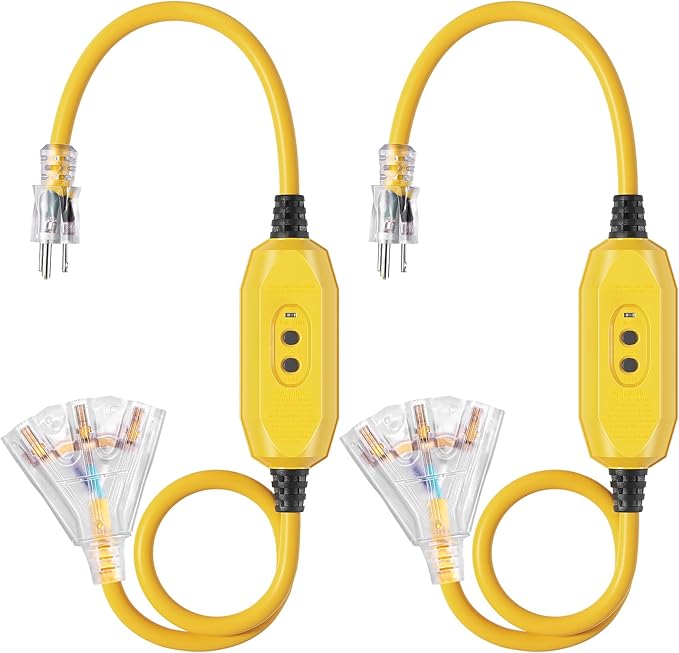 DEWENWILS 3FT GFCI Extension Cord Outdoor, 12/3 AWG SJTW Heavy Duty Power Cable by DEWENWILS