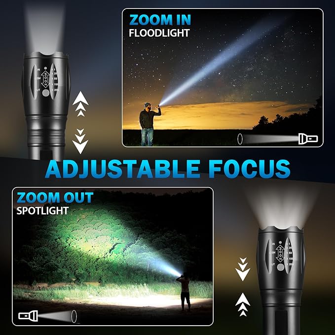 6Pack LED Flashlights High Lumens, 5Mode Tactical Flashlight - Image 3