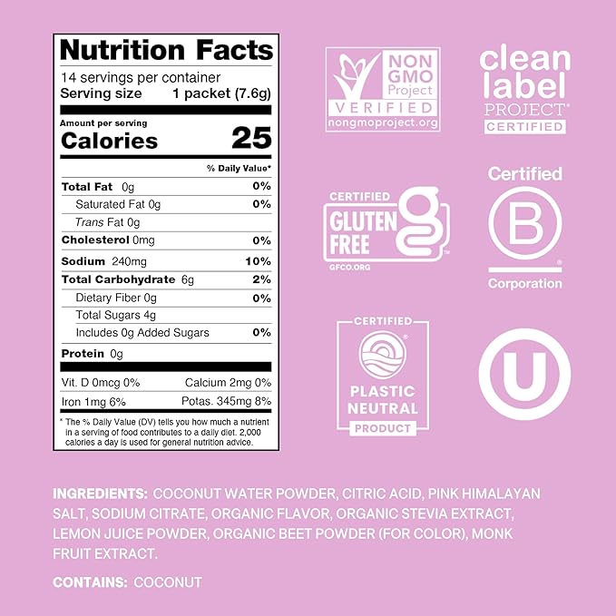 Cure Hydration | Plant-Based Electrolyte Drink Mix | No Added Sugar | FSA-HSA | - Image 2