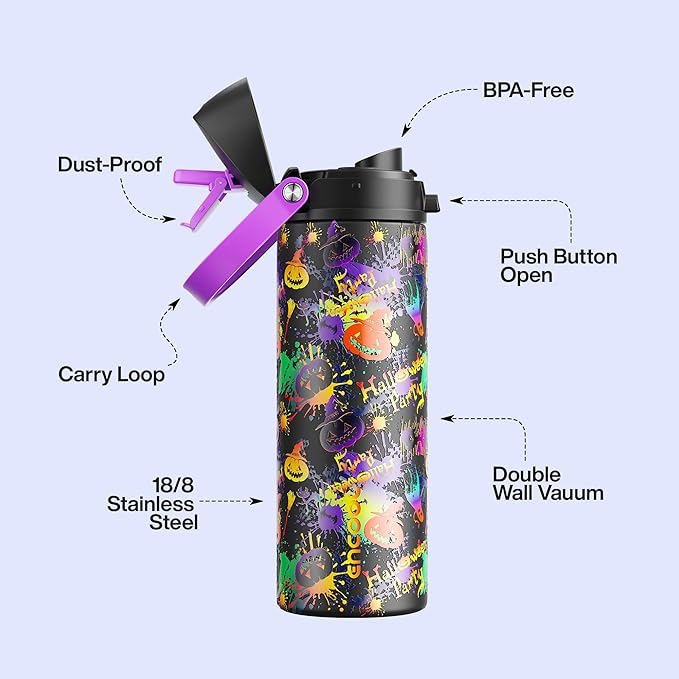 Insulated Water Bottle with Straw - Image 3