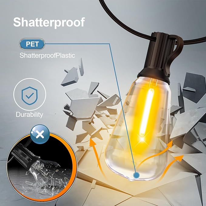 MGVIH Outdoor String Led Patio Lights - 200Ft 60M Outside Waterproof Light ST38 - Image 2