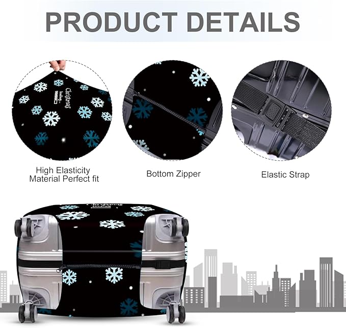 ANNA QUEEN Christmas Loading Luggage Cover, Funny Snowflake Design Suitcase - Image 4