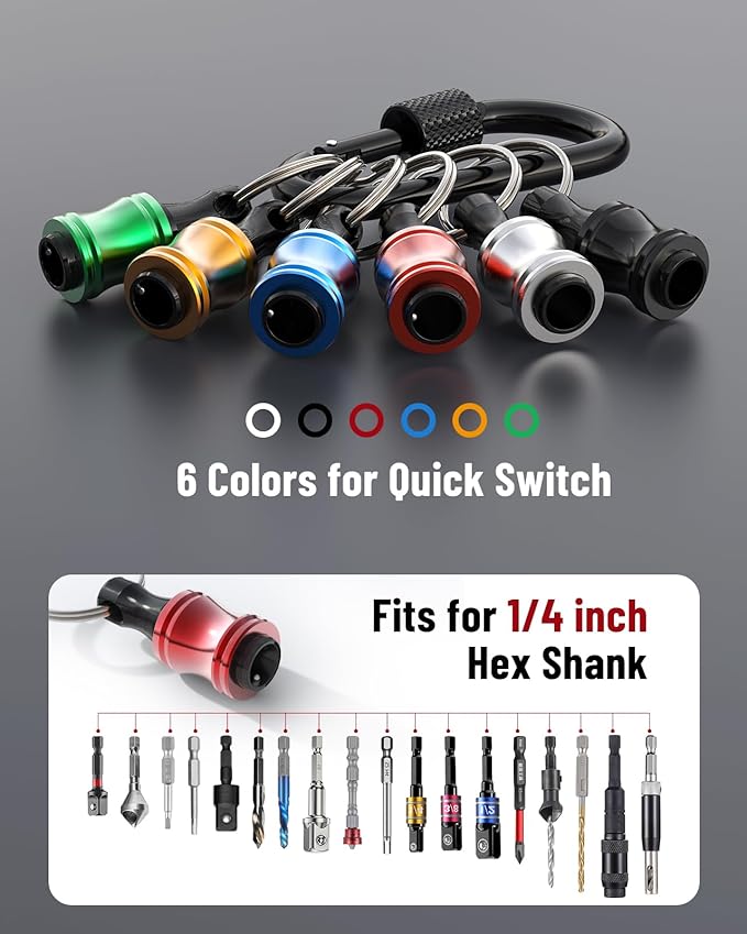 Katerk 10 pcs 1/4 inch Hex Shank Aluminum Alloy Screwdriver Bits Holder - Image 2