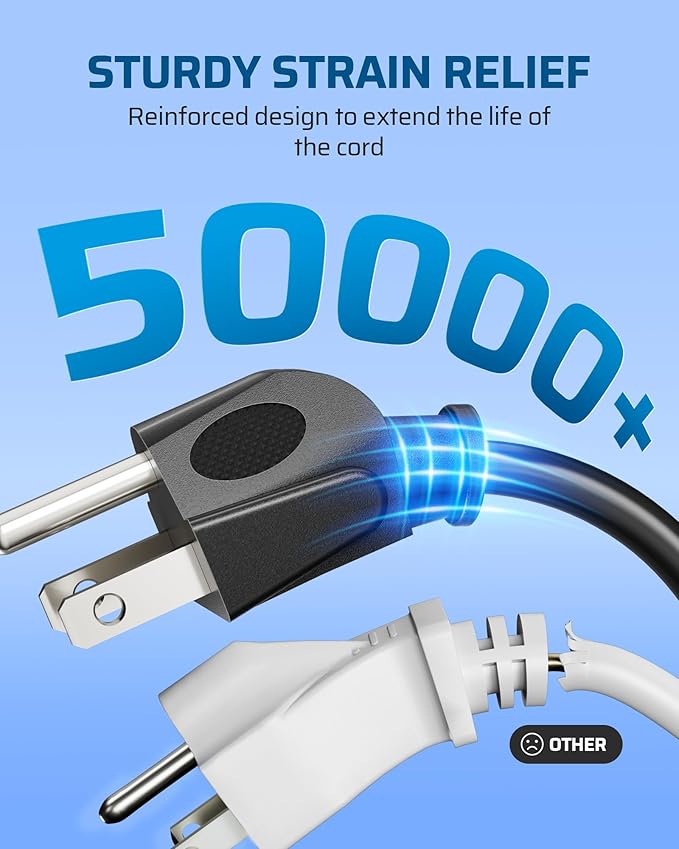 DEWENWILS 10Pack Short Extension Cord, 1 Foot Power Cord, 16 AWG SJTW - Image 5