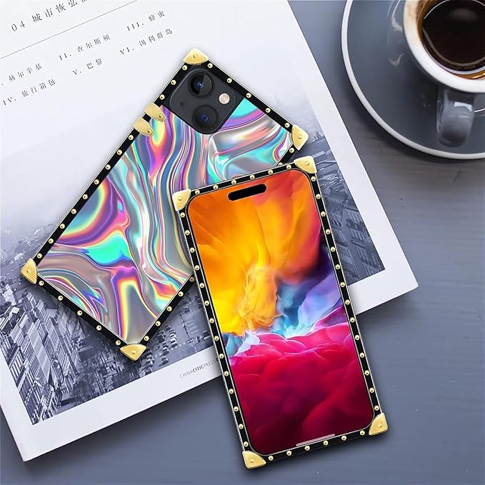 Compatible with iPhone 15 Case, Holographic Abstract Iridescent Textures Luxury - Image 6