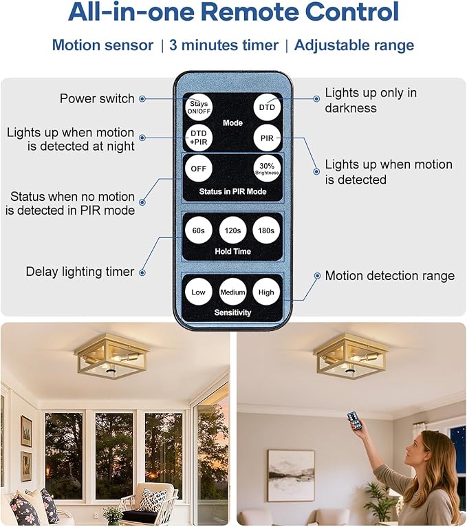 Lynnoland Motion Sensor Outdoor Ceiling Light - Image 8