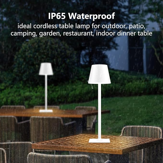 Fizrice Cordless Table Lamp Rechargeable Lamps: 6000mAh Battery Operated Table - Image 6