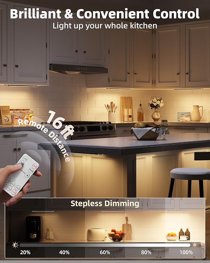EZVALO 5-Pack Under Cabinet Lighting, 2400mAh Motion Sensor Light, LED Closet - Image 5