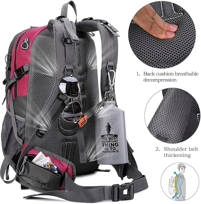 FENGDONG 40L Waterproof Lightweight Hiking, Travel Backpack - Image 6