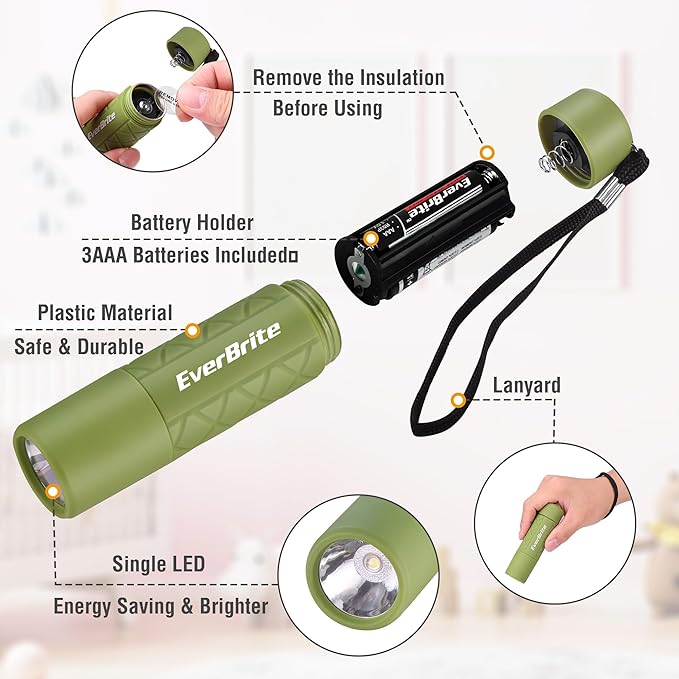 EverBrite Mini Flashlight 3-Pack, Small Flash Lights 9 AAA Batteries Included - Image 3