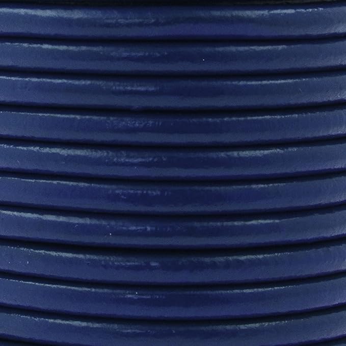 Mandala Crafts Round Genuine Navy Blue Leather Cord - Image 3