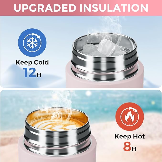 【Upgraded】Exllena Small Insulated Water Bottle 8 oz/250ml– Mini Insulated Water - Image 4
