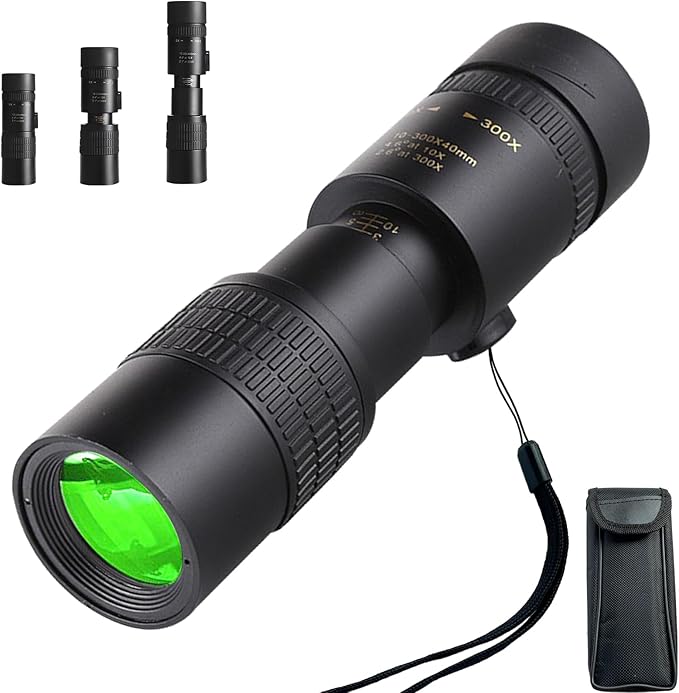 10-300x40 Monoculars for Adults High Powered – Zoom Monocular Telescope by Belmeri