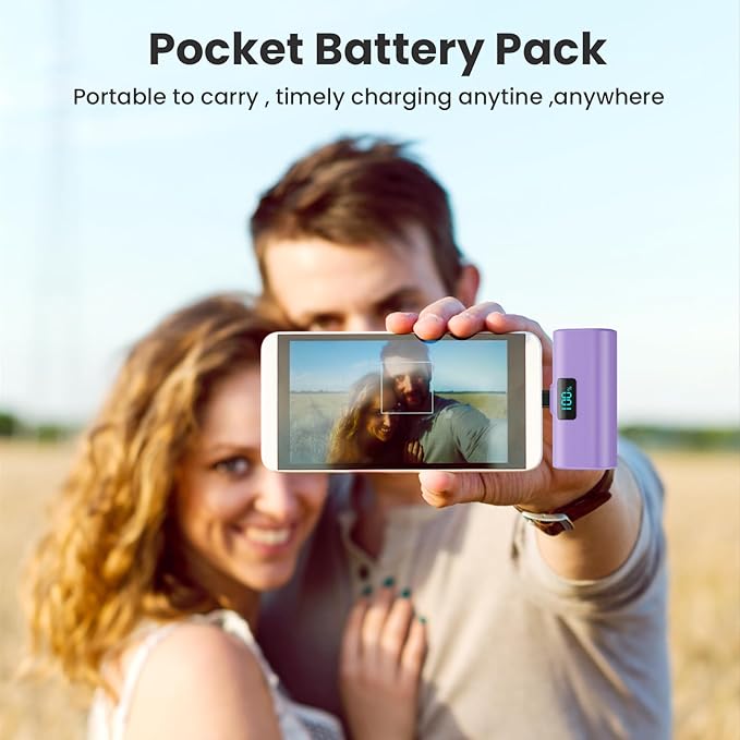 Small Portable Charger 5200mAh, Upgraded PD USB C Power Bank Built-in USB-C - Image 4