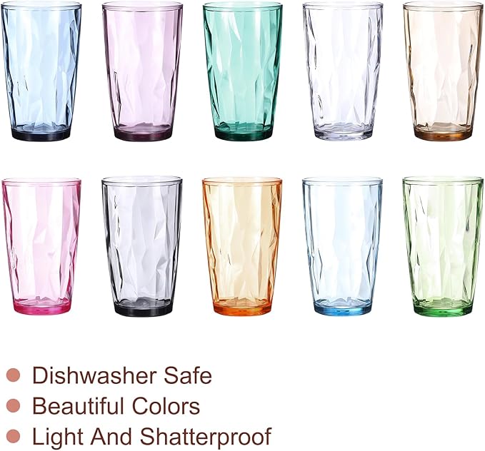 uxcell 17oz Acrylic Drinking Glasses, Transparent - Image 3