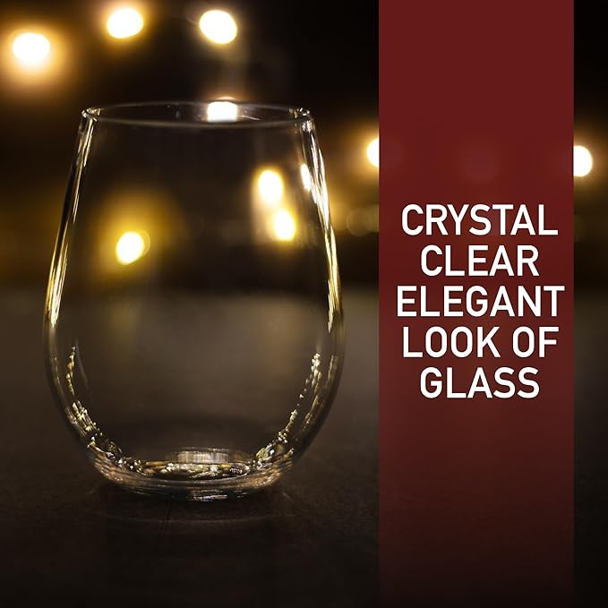 D'Eco Unbreakable Tritan Wine Glasses, 20 oz – Shatterproof, Crystal-Clear - Image 5