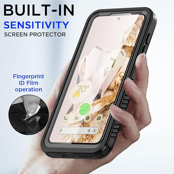 AICase for Google Pixel 8 Case Waterproof Clear Built-in Screen Protector - Image 7