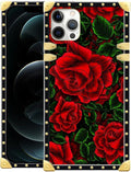 Compatible with iPhone 11 Pro Max Case, Vector Red Rose Green Leaf Luxury by Unknown