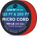 TECEUM Micro Paracord – 1.18 mm X 125 ft – Micro Utility Cord – Thin Braided by TECEUM