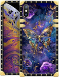 Compatible with iPhone Xs Max Case, Glistening Golden Butterfly Vibrant Purple by Unknown