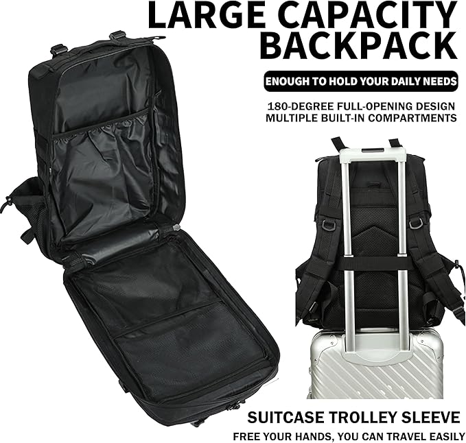 Military Tactical Backpack 45L/25L 3 Day Assault Pack Molle Daypack Hiking - Image 5