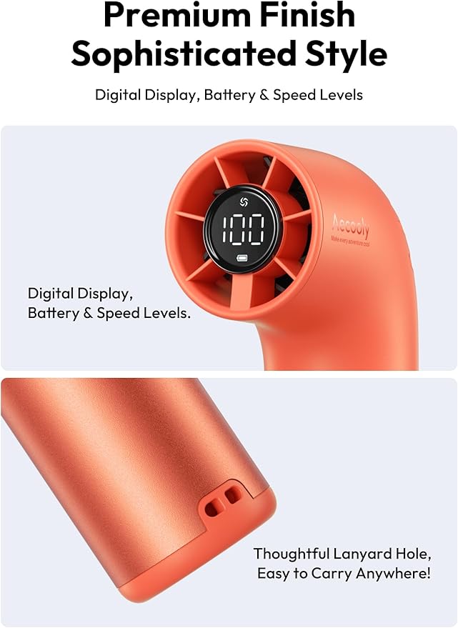 Aecooly Portable Handheld Fan, Powerful Turbo Mini Fan, 19000 RPM High Speed - Image 7