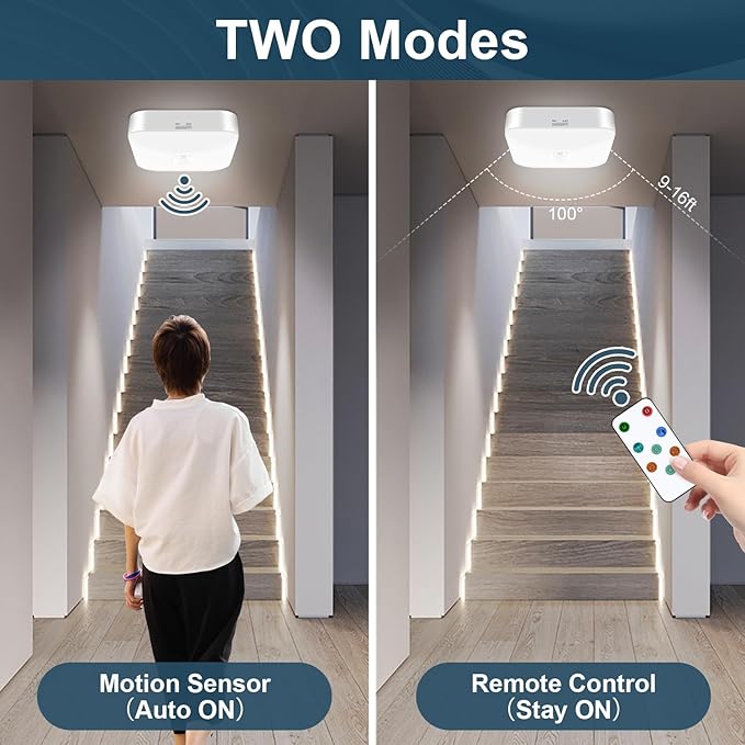 WhitePoplar Motion Sensor Rechargeable Ceiling Light Indoor - Image 3