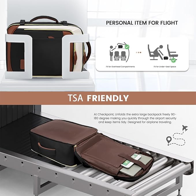 LOVEVOOK 40L Travel Backpack Carry On Airline Approved, Large Backpack - Image 6