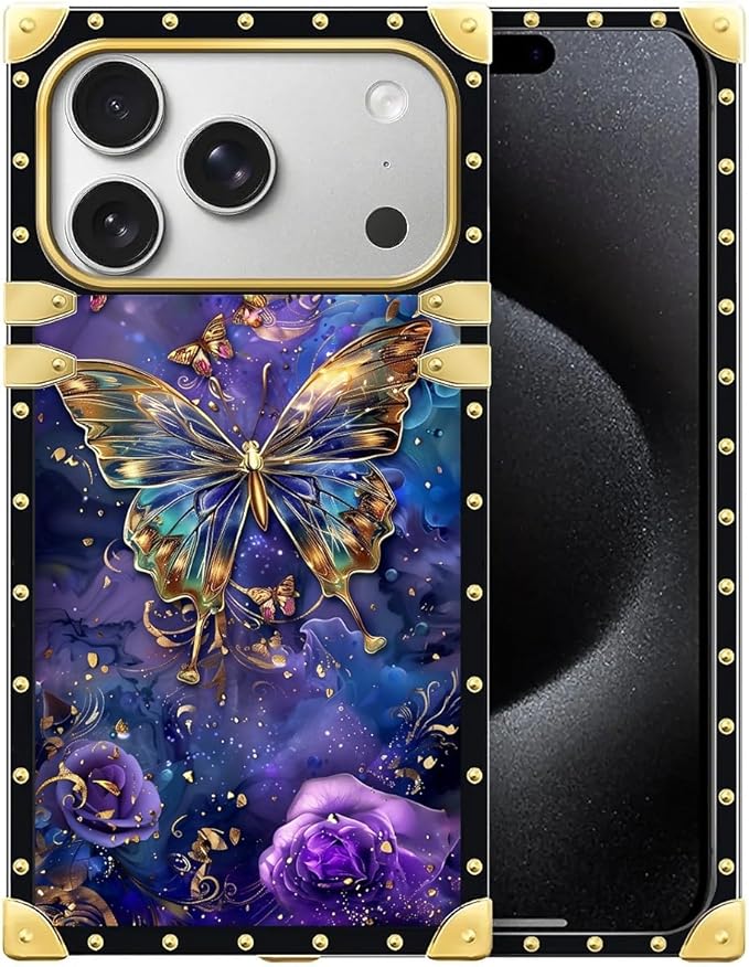 for iPhone 17 Pro Max Case Luxury Golden Decoration by Unknown