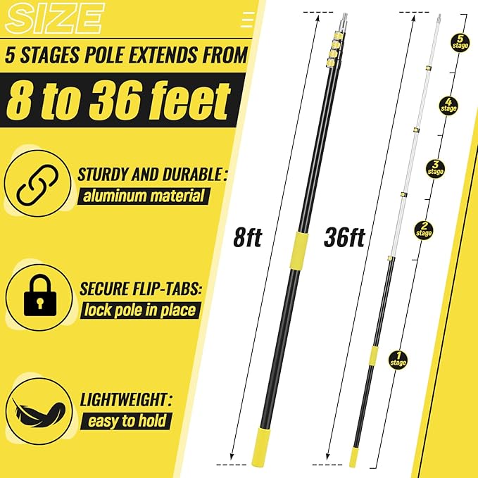 7-36 ft Telescopic Extension Pole - Image 2