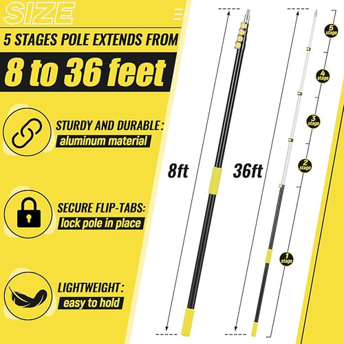 7-36 ft Telescopic Extension Pole - Image 2