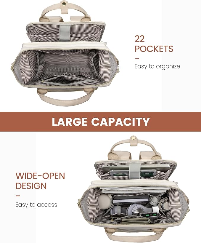LOVEVOOK Laptop Backpack for Women, 15.6'' Waterproof Nurse Bag Teacher Work - Image 3