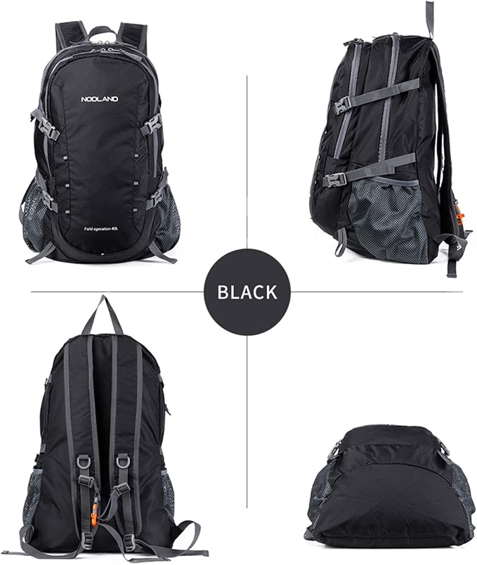 NODLAND Lightweight Backpack Travel 40L Foldable Water-Resistant Daypack - Image 3