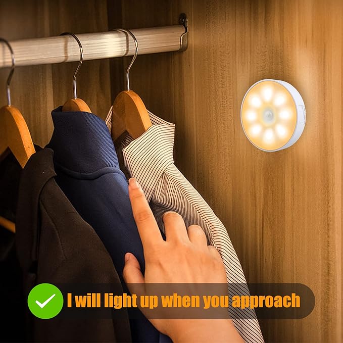 3 Pack Motion Sensor Light, 8 LEDs Rechargeable Night Light, - Image 7