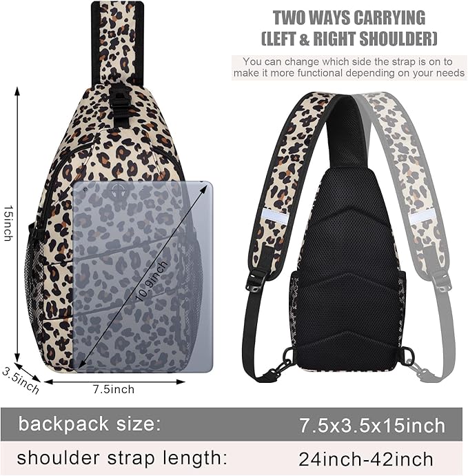 Pritent Crossbody Bags for Women Men Trendy Sling Bag Backpack Casual Chest Bag - Image 2