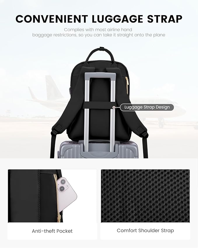 LOVEVOOK Laptop Backpack Purse for Women, 15.6" Laptop Bag for Travel - Image 7