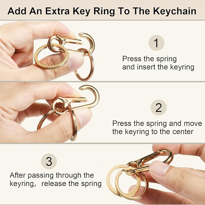 2pcs Metal Keychain Rings, Sturdy Key Chain Ring Carabiner Clip, Key Holder - Image 4
