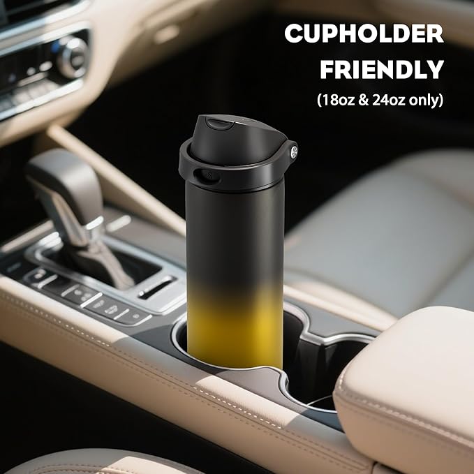 POWCAN 40 oz Insulated Water Bottle: 2-in-1 Push-Button Spout & Quick-Flip - Image 5