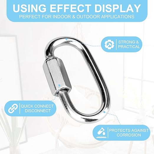 8 Pcs 1.62 Inch 316 Heavy Duty Stainless Steel Chain Quick Links, 500 Lbs - Image 5