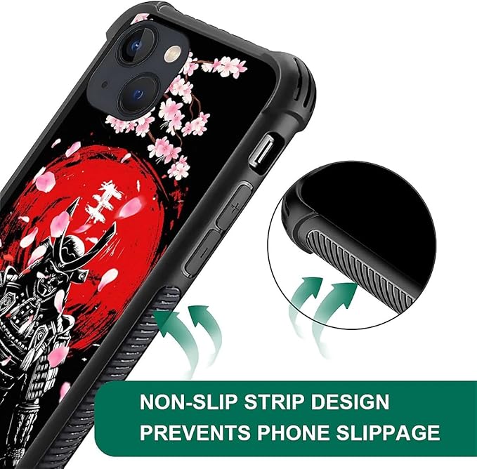 for iPhone 13 Case, Sakura Japanese Samurai Pattern Graphic Design Girl Boy - Image 4