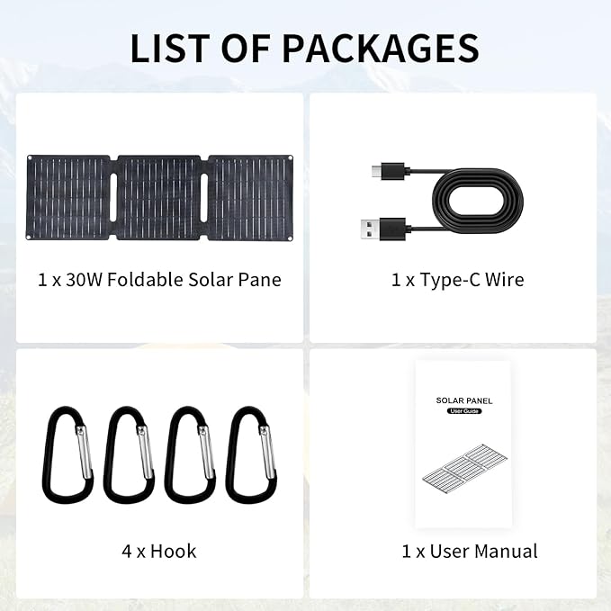 30W Portable Solar Panel, Foldable Solar Panels Charger - Image 8