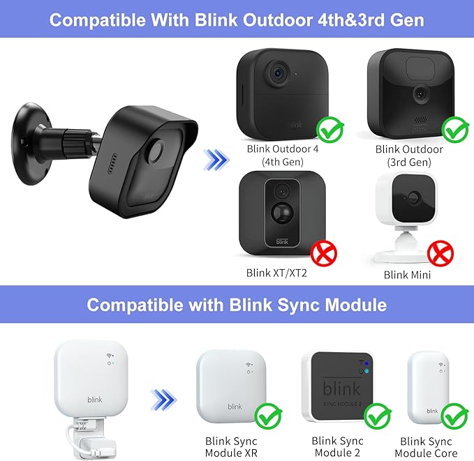 Blink Outdoor 4 Wall Mount, Weatherproof Protective Cover and 360 Degree - Image 2