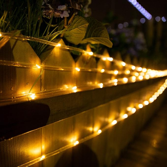 Solar Rope String Lights Outdoor 72Ft 200 Led Waterproof Solar Powered Fairy - Image 6