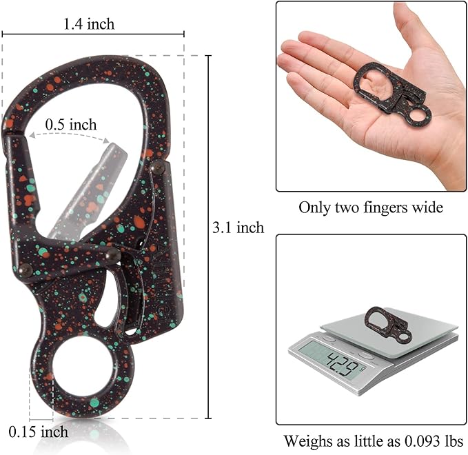 Ahiller Carabiner Clip, Double Anti-Misopening Locking Design, Key Ring Clip - Image 3