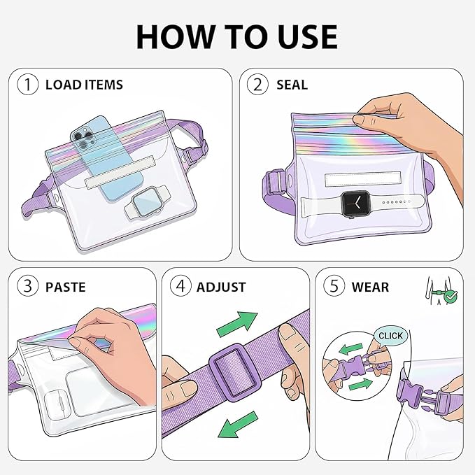 2-Pack IP68 Waterproof Phone Pouch & Fanny Pack:Waterproof Phone Case Fits - Image 4